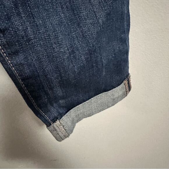 Banana Republic Factory Skinny Fit Dark Wash Denim Cuff Hem Capris Blue Womens 6 - Picture 5 of 6